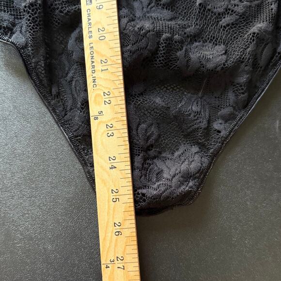 VINTAGE 90s VICTORIA'S SECRET S Black Lace Bodysuit Feminine Coquette Romantic - Picture 4 of 8